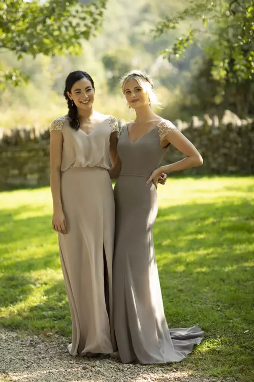 Peony Elegant Dress with Beaded Shoulder Detail Luna by True Bride